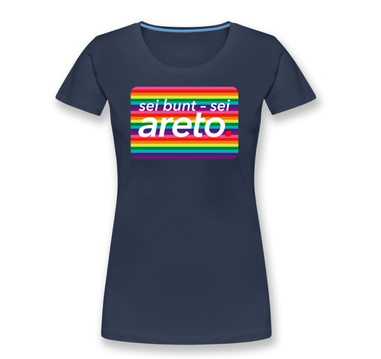 areto T-Shirt mit motiv: sei bunt- sei areto (Design-3)